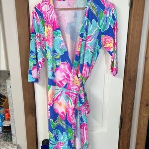 Lilly Pulitzer Multicolor Floral wrap dress. Great condition.  I gently wore a f